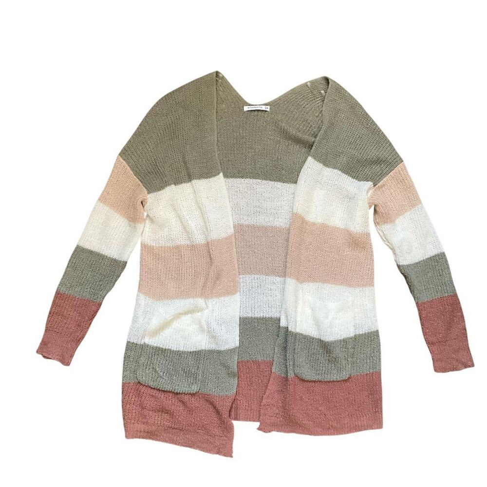 Staccato Striped Colorblock Cardigan: Y2K, Modern